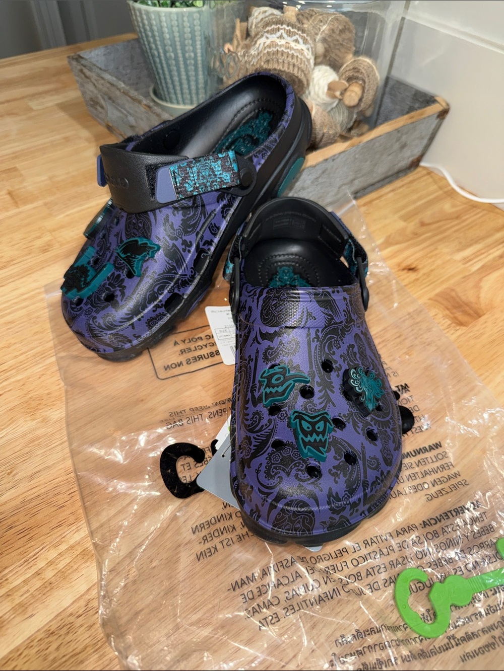 Disney Haunted Mansion CROCS Clog in Purple with Teal Accents